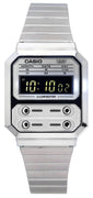 Casio Vintage Digital Stainless Steel Quartz A100we-7b A100we-7b Unisex Watch