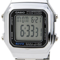 Casio Digital Stainless Steel Alarm Chrono Dual Time A178wa-1adf A178wa-1a Men's Watch