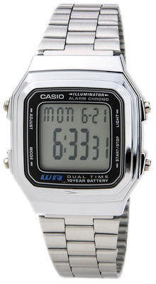 Casio Digital Stainless Steel Alarm Chrono Dual Time A178wa-1adf A178wa-1a Men's Watch