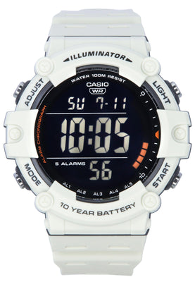 Casio Standard Digital White Resin Strap Quartz Ae-1500wh-8b2 100m Men's Watch