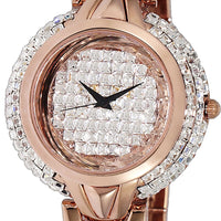 Adee Kaye Starry Collection Crystal Accents Rose Gold Brass Rhodium Plated Dial Quartz Ak2004-lrg Women's Watch