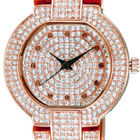 Adee Kaye Astonish Collection Crystal Accents Rose Gold Dial Quartz Ak2005-lrg Women's Watch