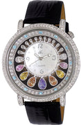 Adee Kaye Tear Drop Collection Crystal Accents White Mother Of Pearl Dial Quartz Ak2112-l Women's Watch