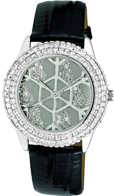 Adee Kaye Snowflakes Collection Crystal Accents Grey Dial Quartz Ak2115-l Women's Watch
