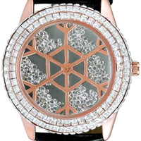 Adee Kaye Snowflakes Collection Crystal Accents Grey Dial Quartz Ak2115-lrg Women's Watch