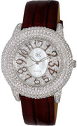 Adee Kaye Bello Collection Crystal Accents White Mother Of Pearl Dial Quartz Ak2117-lbn Women's Watch