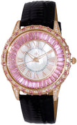 Adee Kaye Marquee Collection Crystal Accents White Mother Of Pearl Dial Quartz Ak2425-lrgok Women's Watch