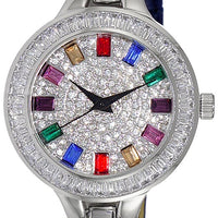 Adee Kaye Mondo G-3 Collection Crystal Accents Multi-color Austrian Stone Dial Quartz Ak2522-lcbu Women's Watch