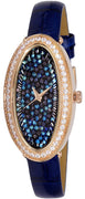 Adee Kaye Aura Collection Crystal Accents Blue Dial Quartz Ak2523-lr Gbu Women's Watch