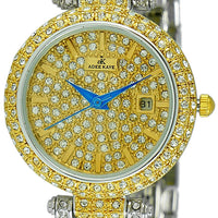 Adee Kaye Finess Collection Crystal Accents Gold Tone Dial Quartz Ak2526-l2g Women's Watch