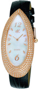 Adee Kaye Pear Collection Crystal Accents White Mother Of Pearl Dial Quartz Ak2527-lrg Women's Watch