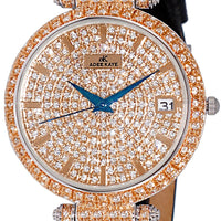 Adee Kaye Embellish Collection Crystal Accents Pave Dial Quartz Ak2529-mrg Women's Watch