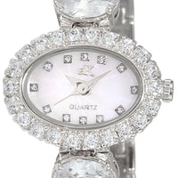 Adee Kaye Fancy Collection Crystal Accents Mother Of Pearl Dial Quartz Ak2730-s Women's Watch