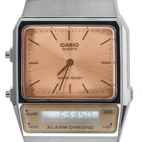 Casio Vintage Analog Digital Stainless Steel Salmon Dial Quartz Aq-800ecgg-4a Unisex Watch