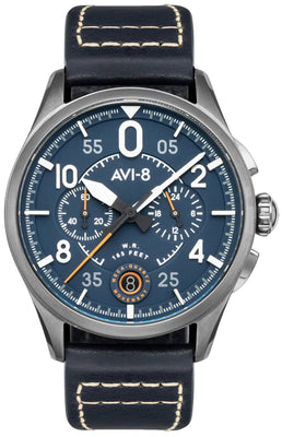 Avi-8 Spitfire Lock Channel Blue Chronograph Quartz Av-4089-04 Men's Watch