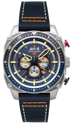 Avi-8 Hawker Hunter Atlas Dual Time Chronograph Pavillion Blue Quartz Av-4100-02 Men's Watch