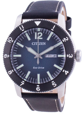 Citizen Blue Dial Calf Leather Eco-drive Aw0077-19l 100m Men's Watch