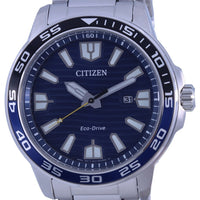 Citizen Blue Dial Stainless Steel Eco-drive Aw1525-81l 100m Men's Watch