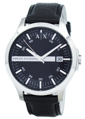 Armani Exchange Black Dial Leather Strap Ax2101 Men's Watch