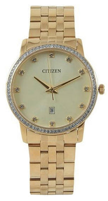 Citizen Crystal Accents Gold Tone Stainless Steel Quartz Bi5033-53p Women's Watch