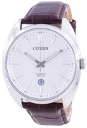 Citizen White Dial Leather Strap Quartz Bi5090-09a Men's Watch