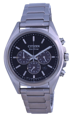 Citizen Attesa Chronograph Titanium Black Dial Eco-drive Ca4390-55e 100m Men's Watch