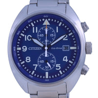 Citizen Chronograph Blue Dial Stainless Steel Eco-drive Ca7040-85l 100m Men's Watch