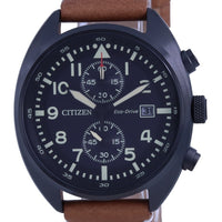 Citizen Chronograph Black Dial Leather Eco-drive Ca7045-14e 100m Men's Watch