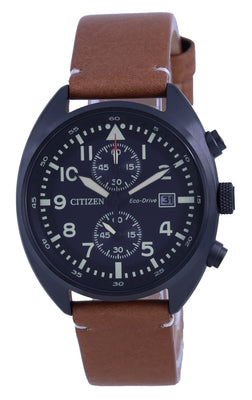 Citizen Chronograph Black Dial Leather Eco-drive Ca7045-14e 100m Men's Watch