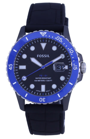 Fossil Jfb-01 Black Dial Silicon Strap Quartz Ce5023 100m Men's Watch