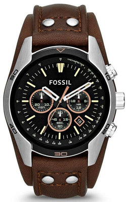 Fossil Coachman Chronograph Black Dial Brown Leather Ch2891 Men's Watch