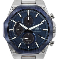 Casio Edifice Analog Slim Line With Sapphire Crystal Chronograph Blue Dial Solar Efs-s570db-2a 100m Men's Watch