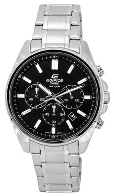 Casio Edifice Standard Chronograph Stainless Steel Black Dial Quartz Efv-650d-1a 100m Men's Watch