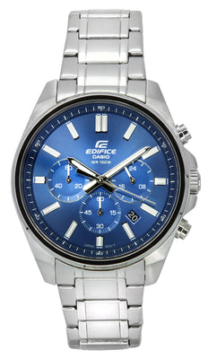 Casio Edifice Standard Analog Chronograph Stainless Steel Blue Dial Quartz Efv-650d-2a 100m Men's Watch