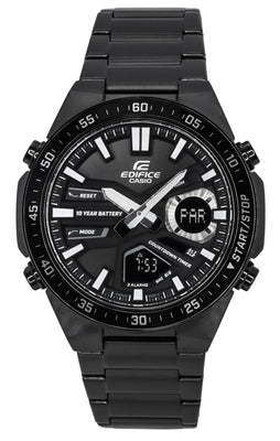 Casio Edifice Analog Digital Stainless Steel Black Dial Quartz Efv-c110dc-1a 100m Men's Watch