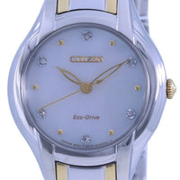 Citizen Diamond Accents Two Tone Stainless Steel Eco-drive Em0284-51d Women's Watch