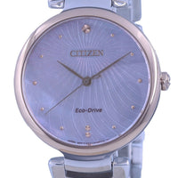 Citizen Mother Of Pearl Dial Two Tone Stainless Steel Eco-drive Em0854-89y Women's Watch