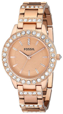 Fossil Jesse Crystal Rose Gold Tone Es3020 Women's Watch