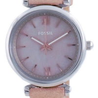 Fossil Carlie Mini Mother Of Pearl Dial Leather Quartz Es4530 Women's Watch