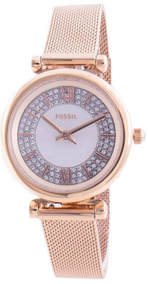 Fossil Carlie Mini Es4836 Quartz Diamond Accents Women's Watch