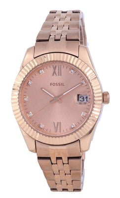 Fossil Scarlette Mini Rose Gold Tone Stainless Steel Quartz Es4898 Women's Watch
