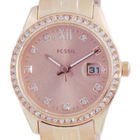Fossil Scarlette Micro Diamond Accents Rose Gold Quartz Es5038 Women's Watch
