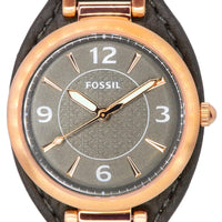 Fossil Carlie Eco Leather Strap Grey Dial Quartz Es5212 Women's Watch