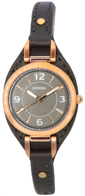 Fossil Carlie Eco Leather Strap Grey Dial Quartz Es5212 Women's Watch