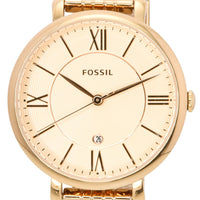 Fossil Jacqueline Stainless Steel Rose Gold Tone Dial Quartz Es5252set Women's Watch With Gift Set