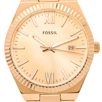 Fossil Scarlette Rose Gold Stainless Steel Rose Gold Sunray Dial Quartz Es5258 Women's Watch