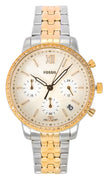 Fossil Neutra Chronograph Two Tone Stainless Steel White Mother Of Pearl Dial Quartz Es5279 Women's Watch