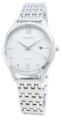 Citizen White Stainless Steel Eco-drive Ew2530-87a Women's Watch