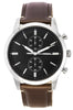 Fossil Townsman Chronograph Brown Litehide Leather Strap Black Dial Quartz Fs5967set Men's Watch With Gift Set