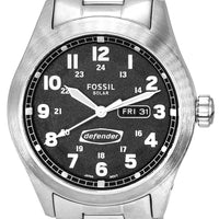 Fossil Defender Solar Powered Stainless Steel Black Dial Fs5976 100m Men's Watch